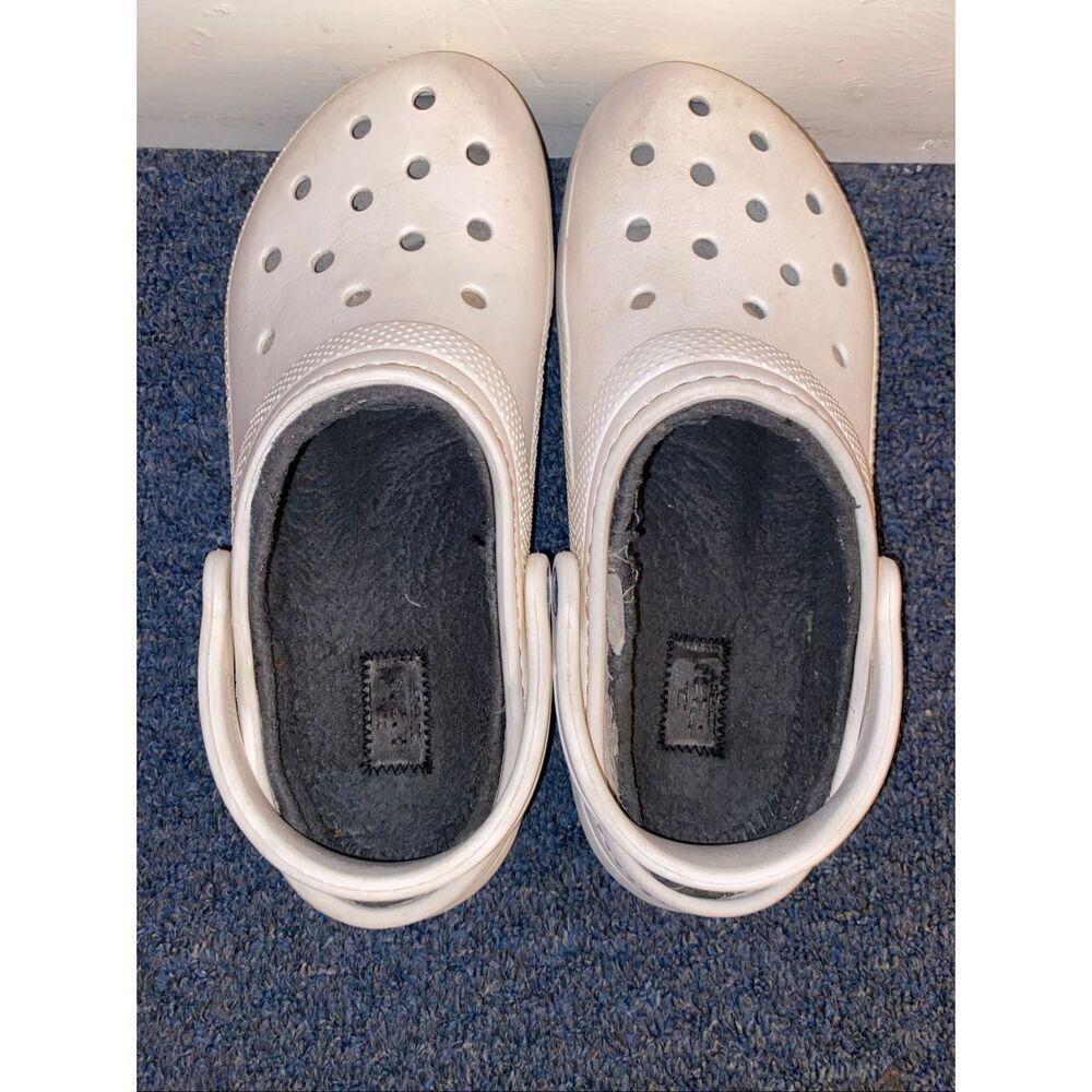 Crocs men 8 slip on slides w/lining and back straps white - Picture 5 of 10